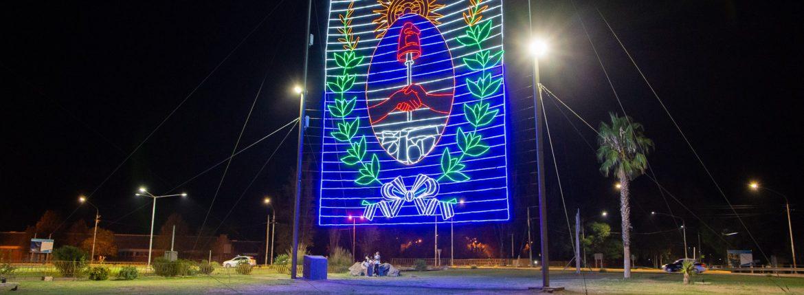 En San Martin se completó la obra lumínica en la rotonda del hospital