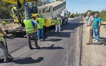 El intendente Rufeil recorrió obras de asfaltado en carril Chivilcoy